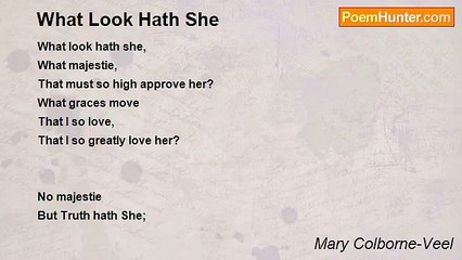 Mary Colborne-Veel - What Look Hath She