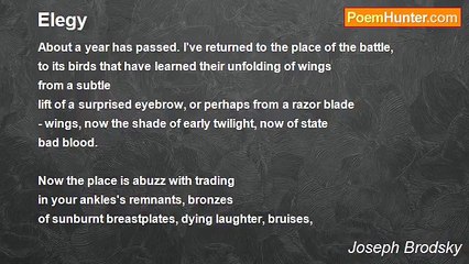 Joseph Brodsky - Elegy