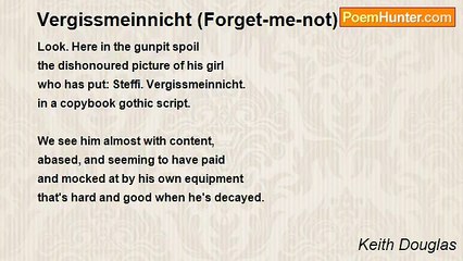 Keith Douglas - Vergissmeinnicht (Forget-me-not)