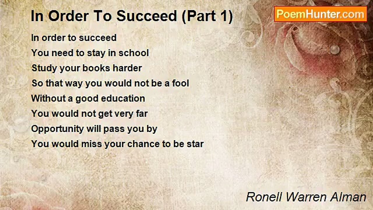 Ronell Warren Alman - In Order To Succeed (Part 1)