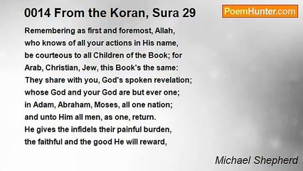 Michael Shepherd - 0014 From the Koran, Sura 29