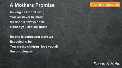 Susan K Hahn - A Mothers Promise