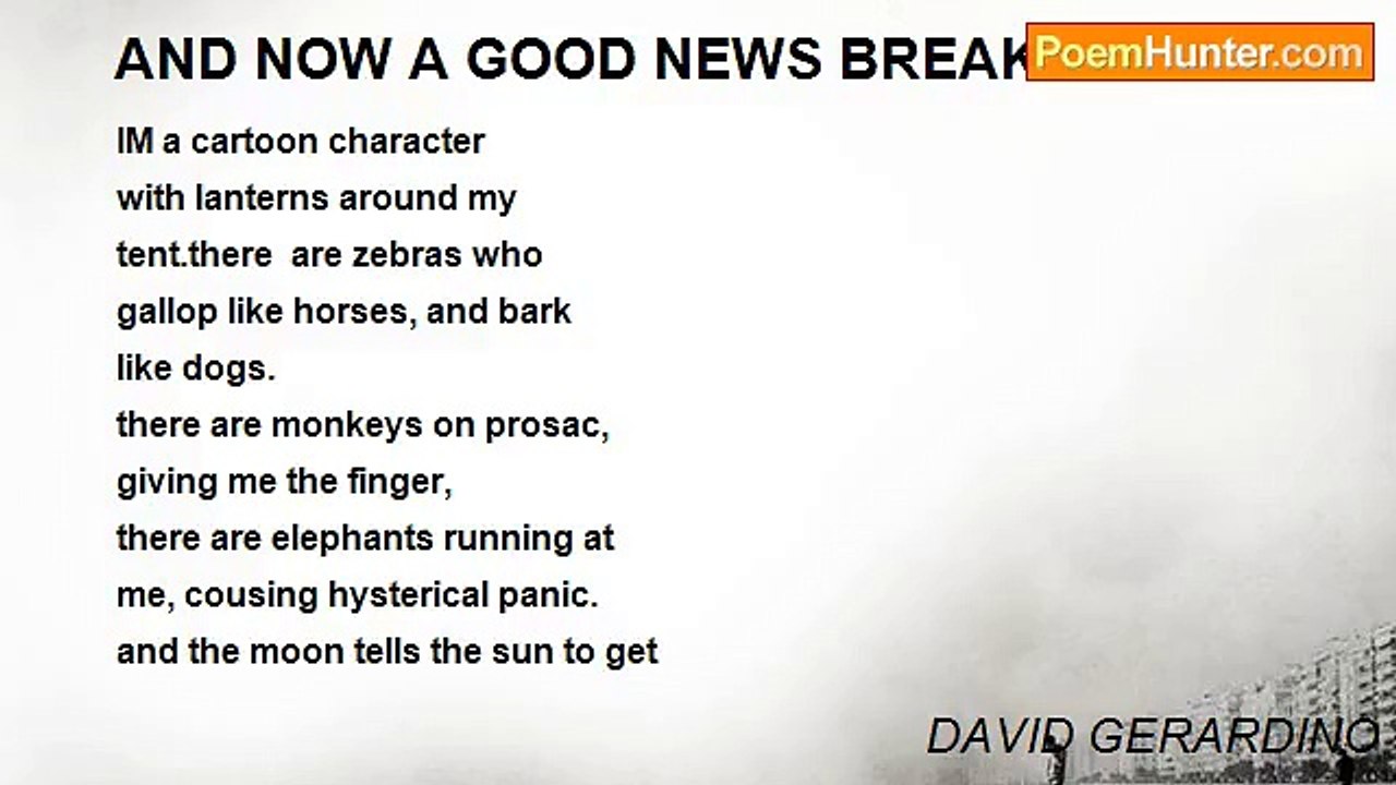 DAVID GERARDINO - AND NOW A GOOD NEWS BREAK2