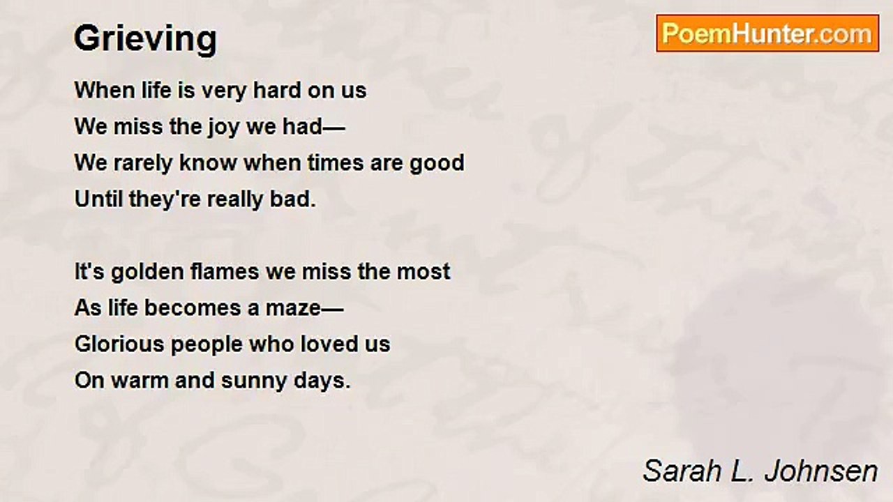 Sarah L. Johnsen - Grieving