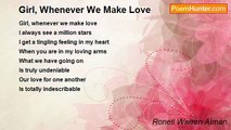 Ronell Warren Alman - Girl, Whenever We Make Love