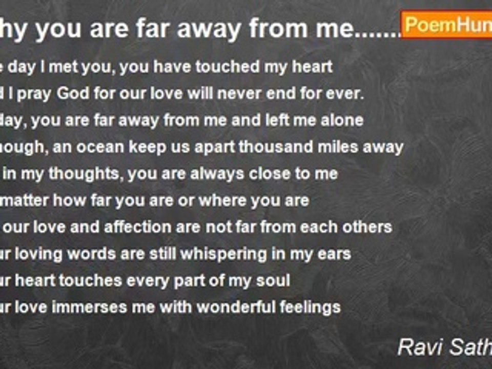 Ravi Sathasivam - Why you are far away from me.......