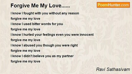 Ravi Sathasivam - Forgive Me My Love......
