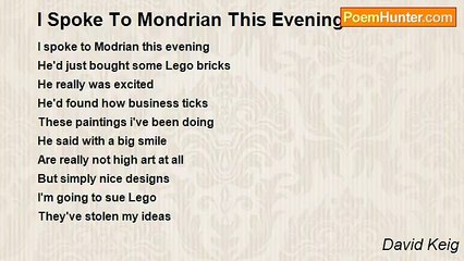 David Keig - I Spoke To Mondrian This Evening
