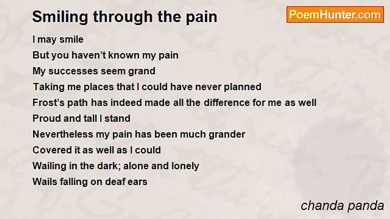 chanda panda - Smiling through the pain