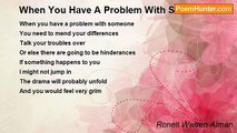 Ronell Warren Alman - When You Have A Problem With Someone