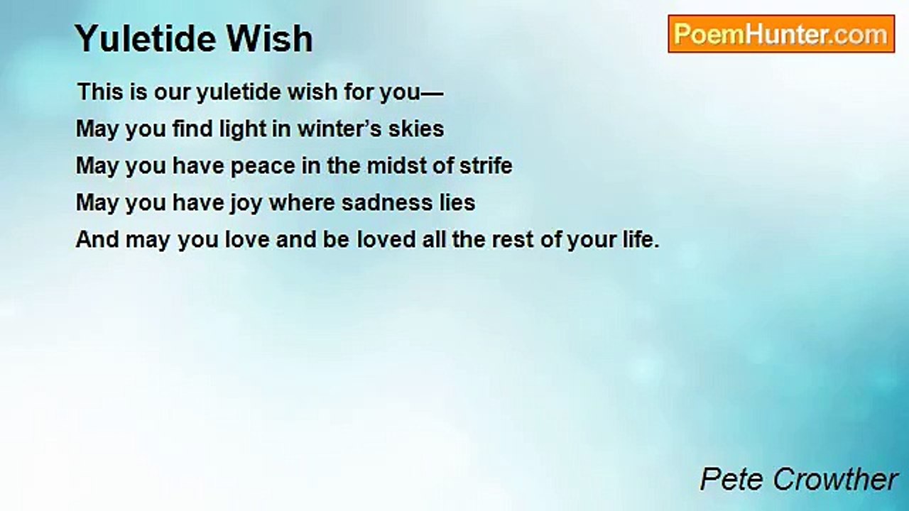 Pete Crowther - Yuletide Wish