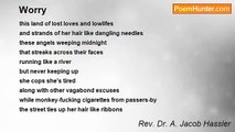 Rev. Dr. A. Jacob Hassler - Worry