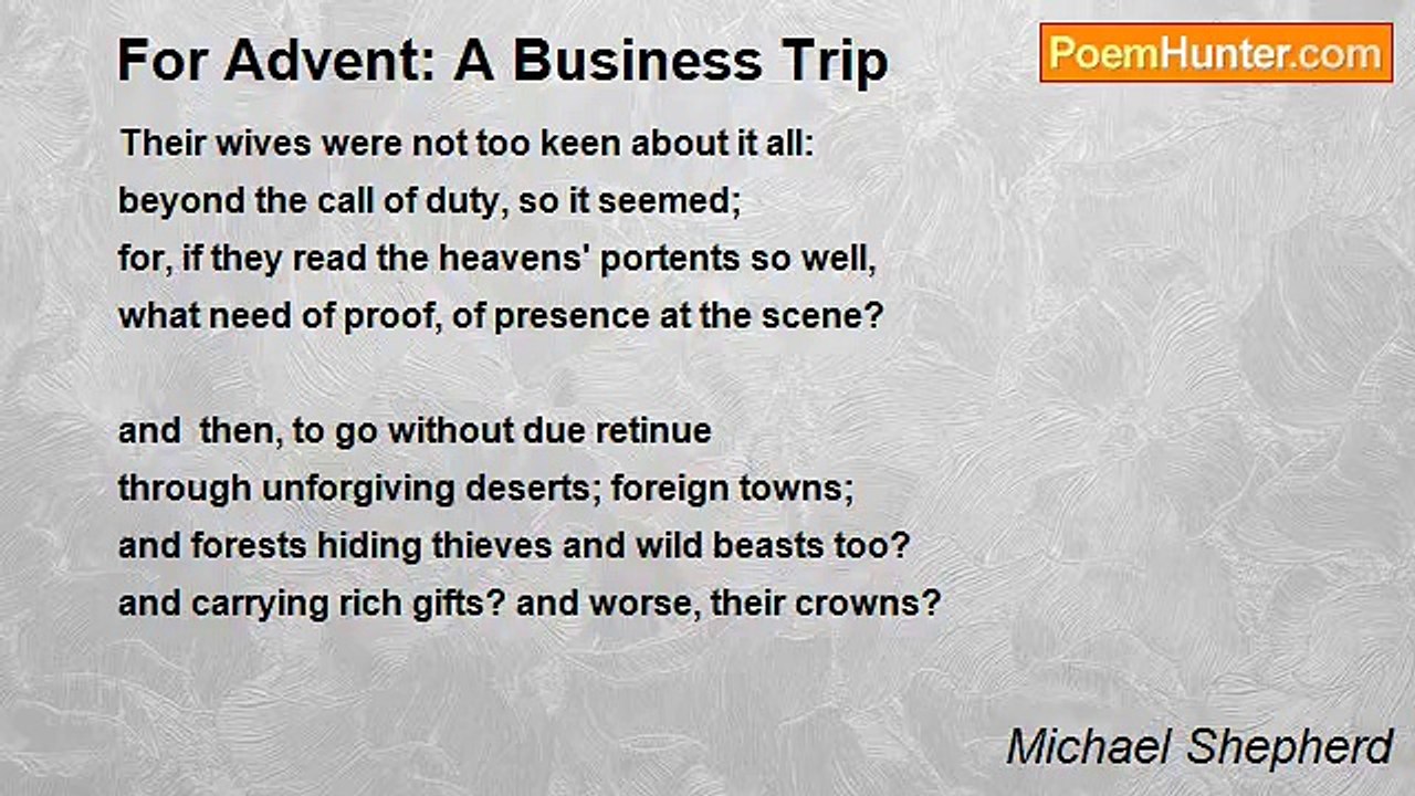 Michael Shepherd - For Advent: A Business Trip