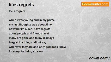 hewitt hardy - lifes regrets