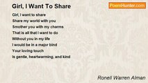 Ronell Warren Alman - Girl, I Want To Share