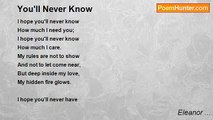 Eleanor ... - You'll Never Know