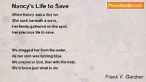 Frank V. Gardner - Nancy's Life to Save