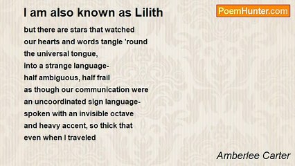Amberlee Carter - I am also known as Lilith