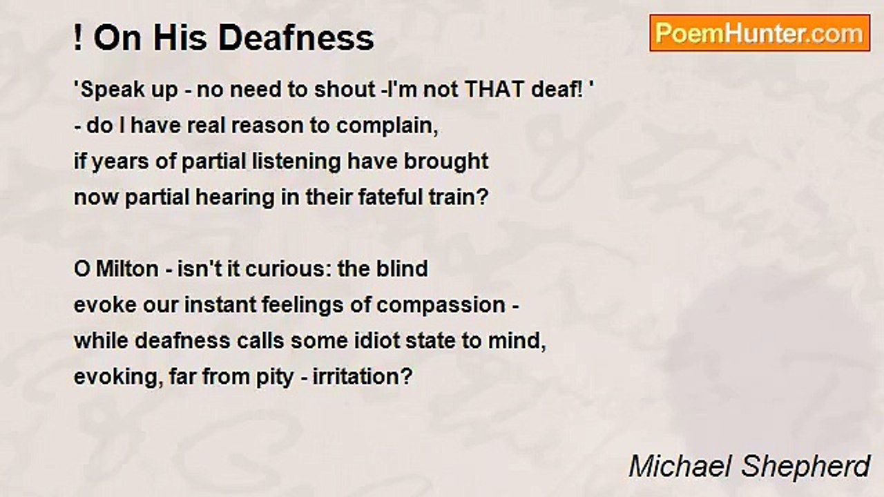 Michael Shepherd - ! On His Deafness