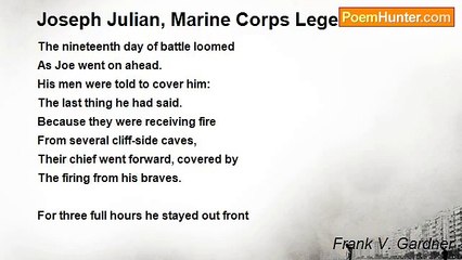 Frank V. Gardner - Joseph Julian, Marine Corps Legend