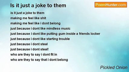 Pickled Onion - Is it just a joke to them