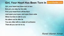 Ronell Warren Alman - Girl, Your Heart Has Been Torn In Two