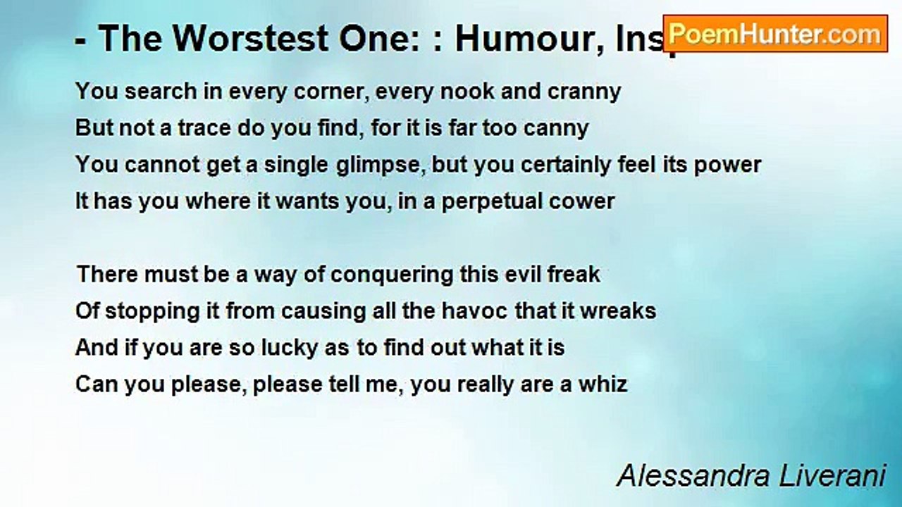 Alessandra Liverani - - The Worstest One: : Humour, Inspiration