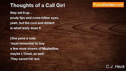 C.J. Heck - Thoughts of a Call Girl