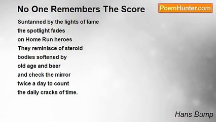 Hans Bump - No One Remembers The Score