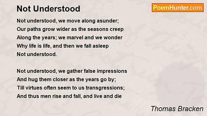 Thomas Bracken - Not Understood
