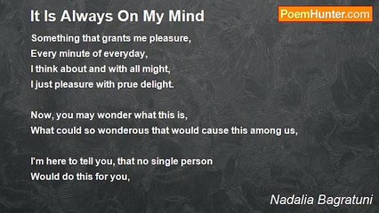 Nadalia Bagratuni - It Is Always On My Mind