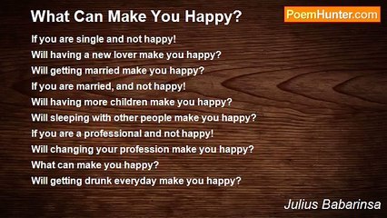 Julius Babarinsa - What Can Make You Happy?