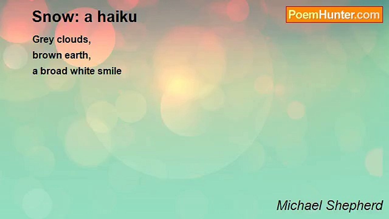 Michael Shepherd - Snow: a haiku