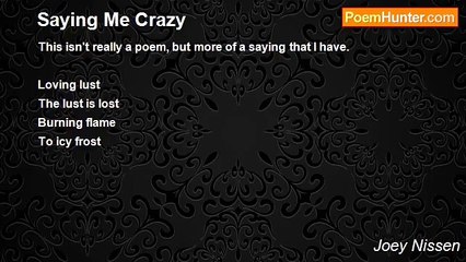 Joey Nissen - Saying Me Crazy