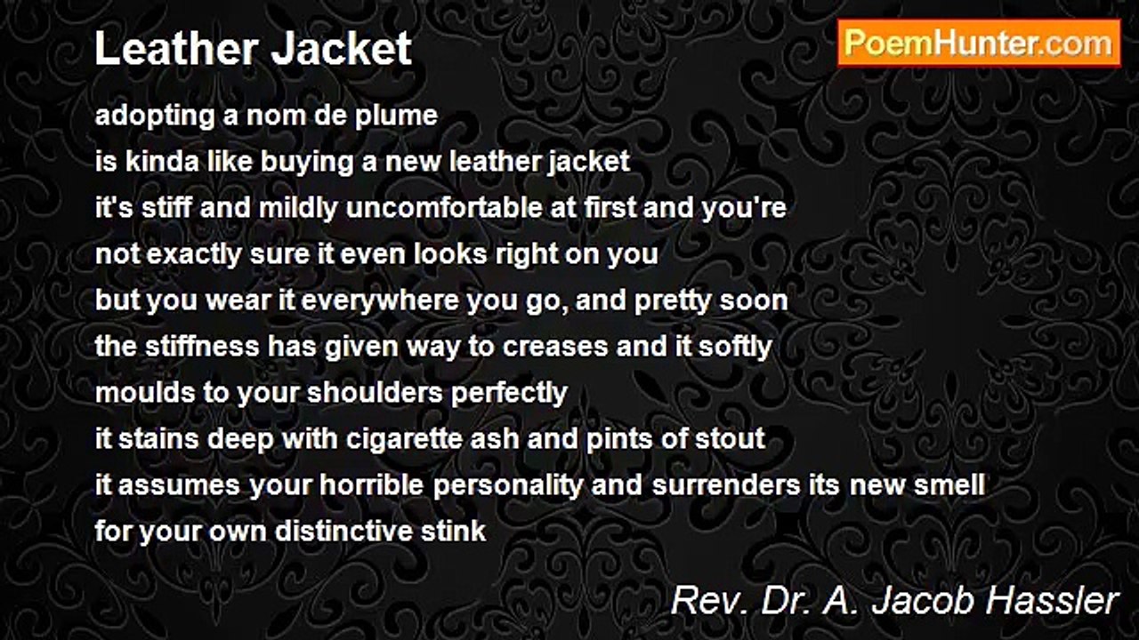 Rev. Dr. A. Jacob Hassler - Leather Jacket