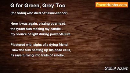 Sofiul Azam - G for Green, Grey Too