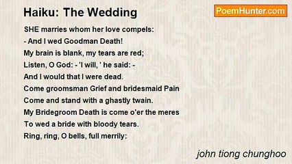john tiong chunghoo - Haiku: The Wedding