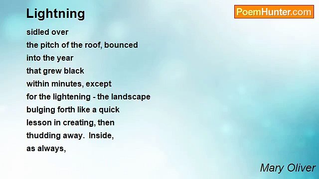 Mary Oliver - Lightning