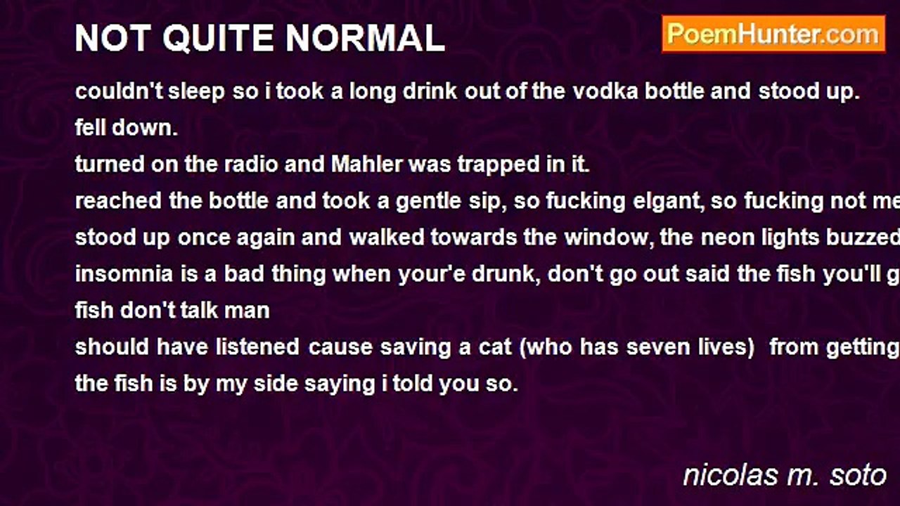 nicolas m. soto - NOT QUITE NORMAL