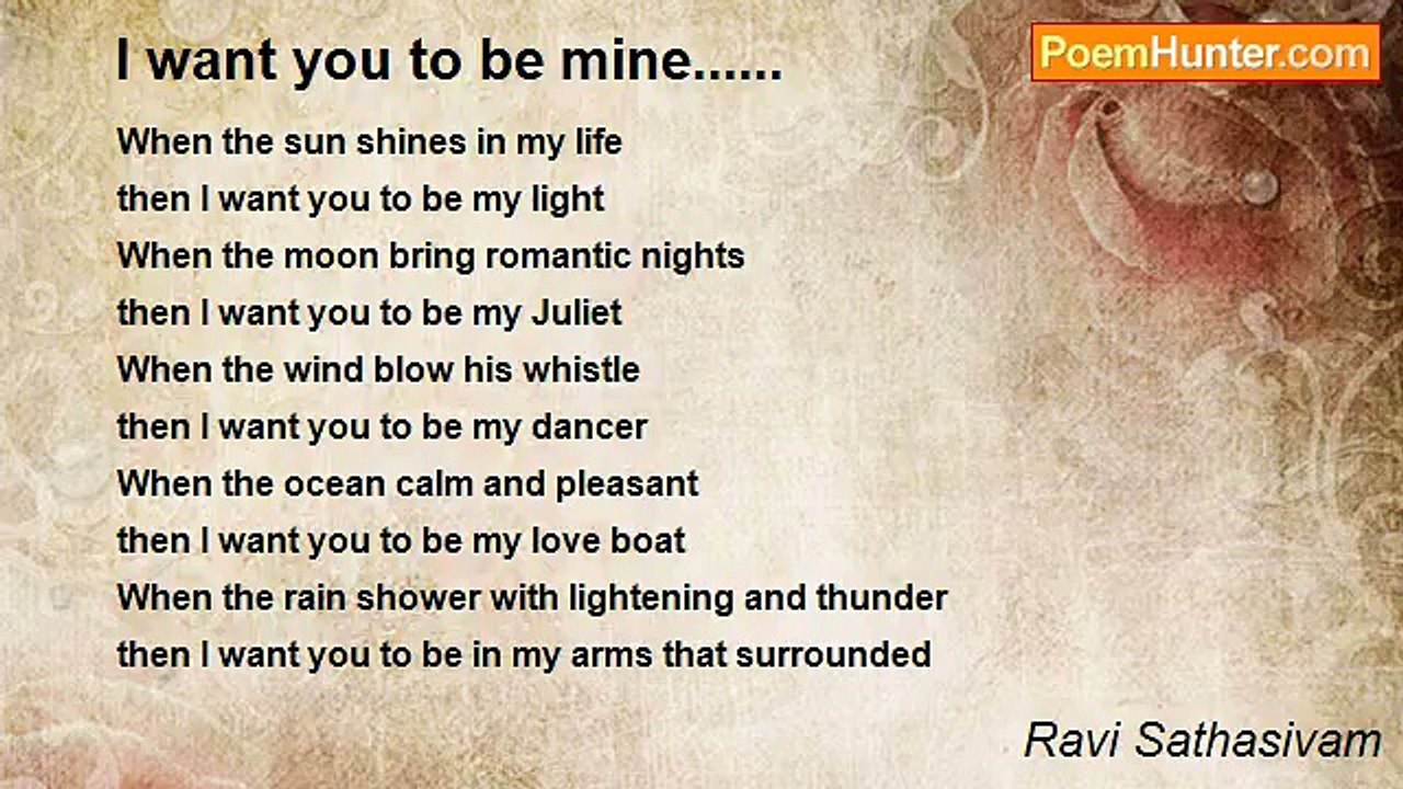 Ravi Sathasivam - I want you to be mine......