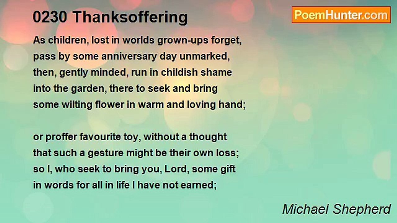 Michael Shepherd - 0230 Thanksoffering