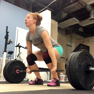 135# 1 clean 2 front squats set 2