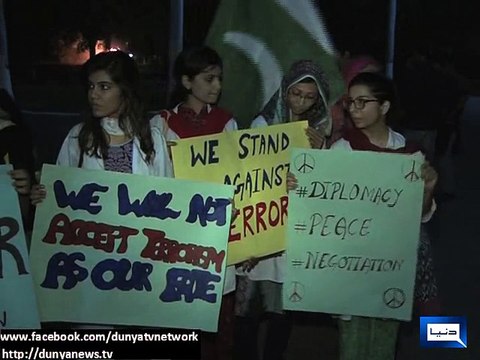 Dunya news-Karachi students peace walk to express solidarity with victims of Wagah Border