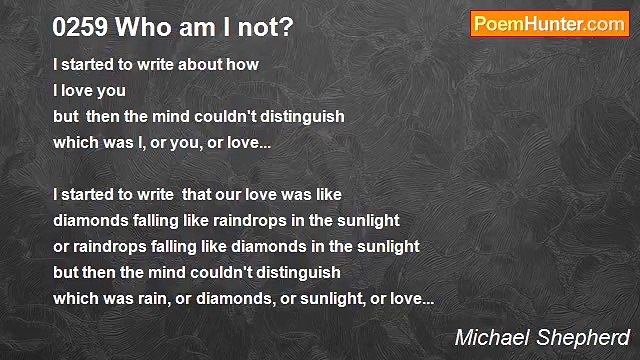 Michael Shepherd - 0259 Who am I not?