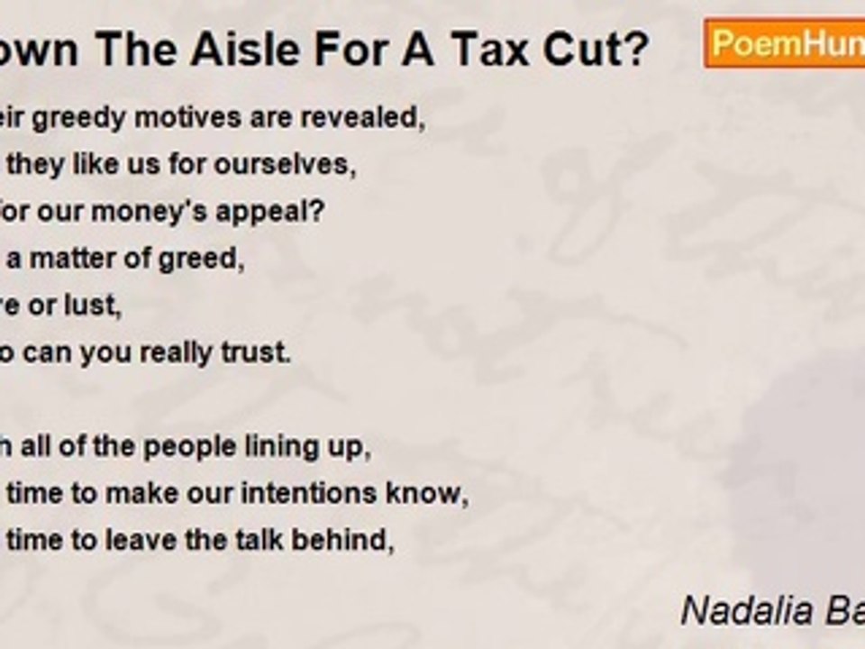 Nadalia Bagratuni - Down The Aisle For A Tax Cut?