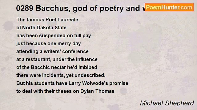 Michael Shepherd - 0289 Bacchus, god of poetry and wine