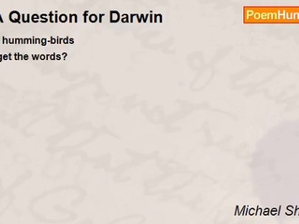 Michael Shepherd - ! A Question for Darwin