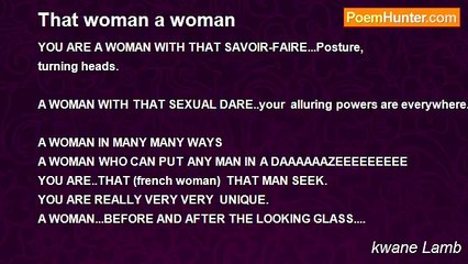 kwane Lamb - That woman a woman