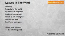 Arsiema Berhane - Leaves In The Wind