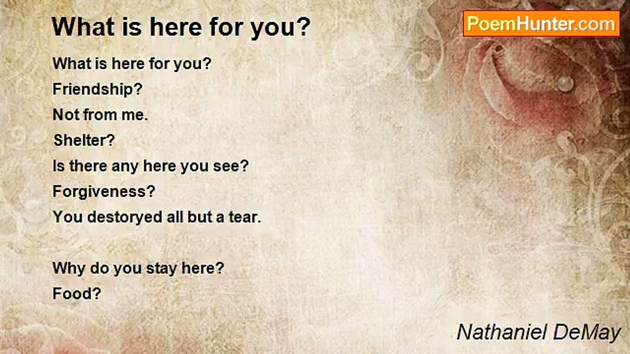 Nathaniel DeMay - What is here for you?